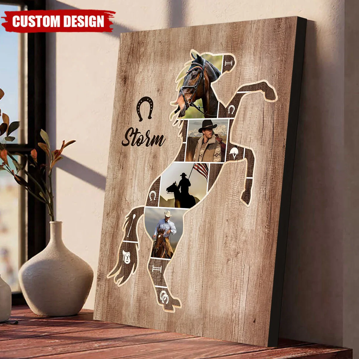 Personalized Horse Silhouette Photo Collage Canvas Gift For Horse Riders, Horse Lover - Image 5