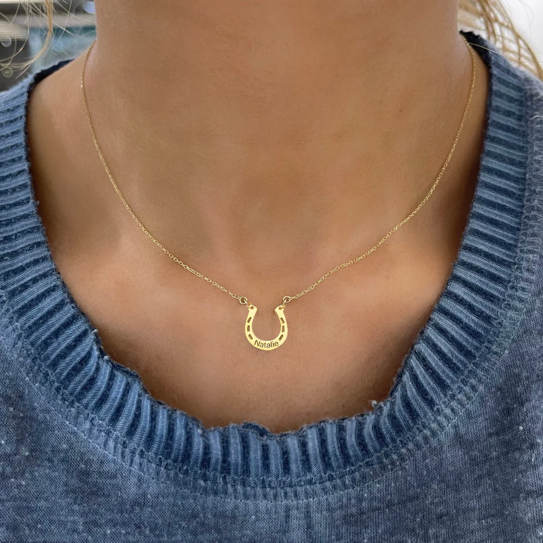 Personalized Horseshoe Name Necklace - Image 6