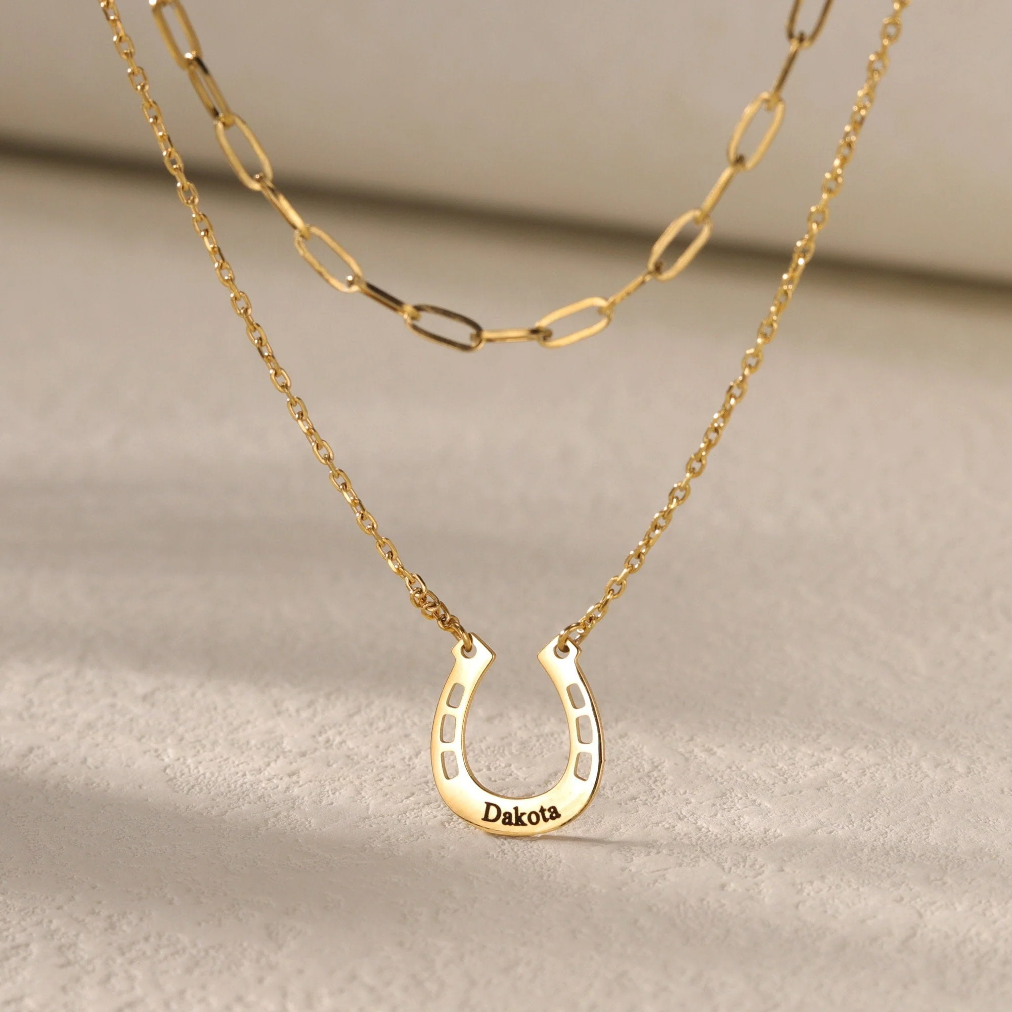 Personalized Horseshoe Name Necklace - Image 7