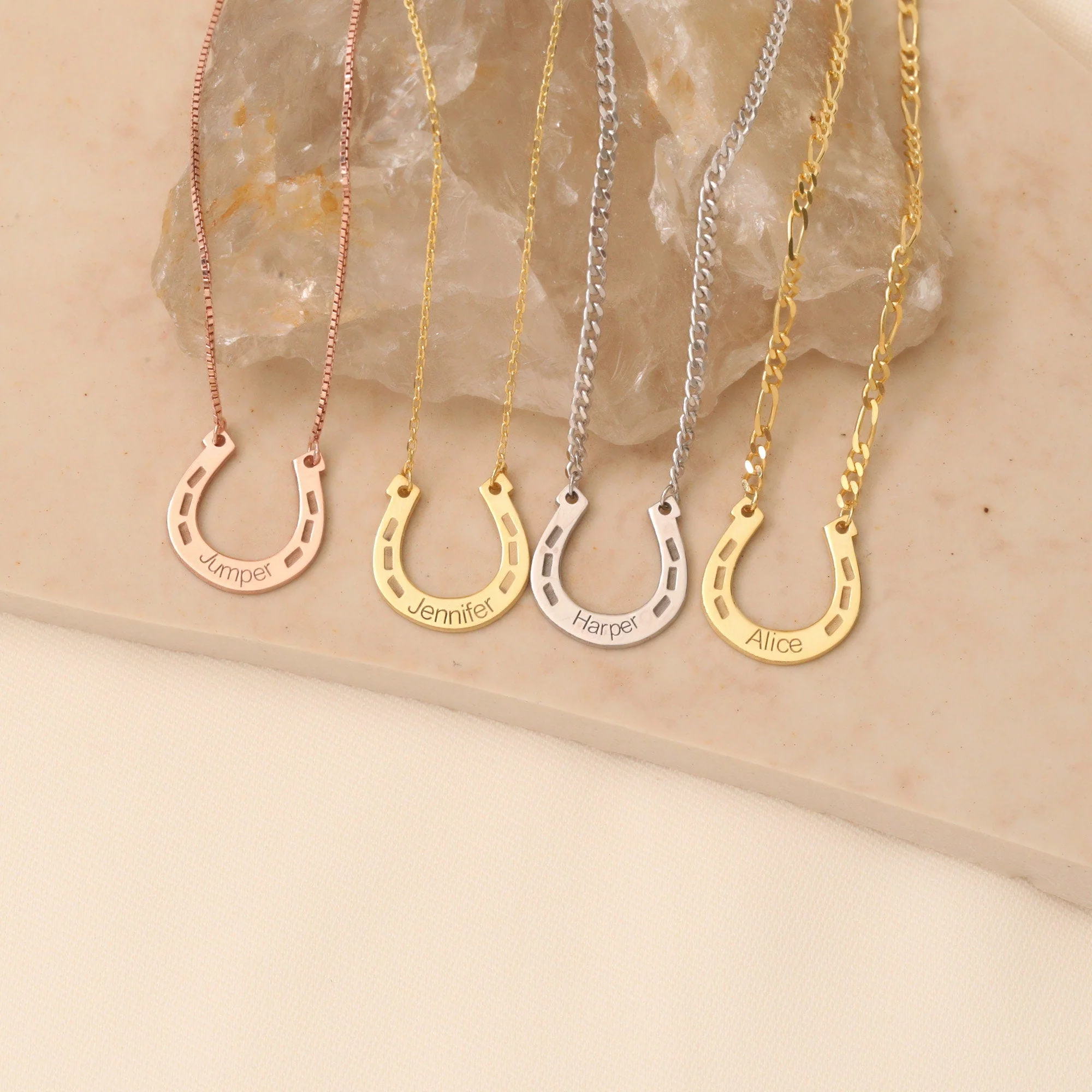 Personalized Horseshoe Name Necklace - Image 8