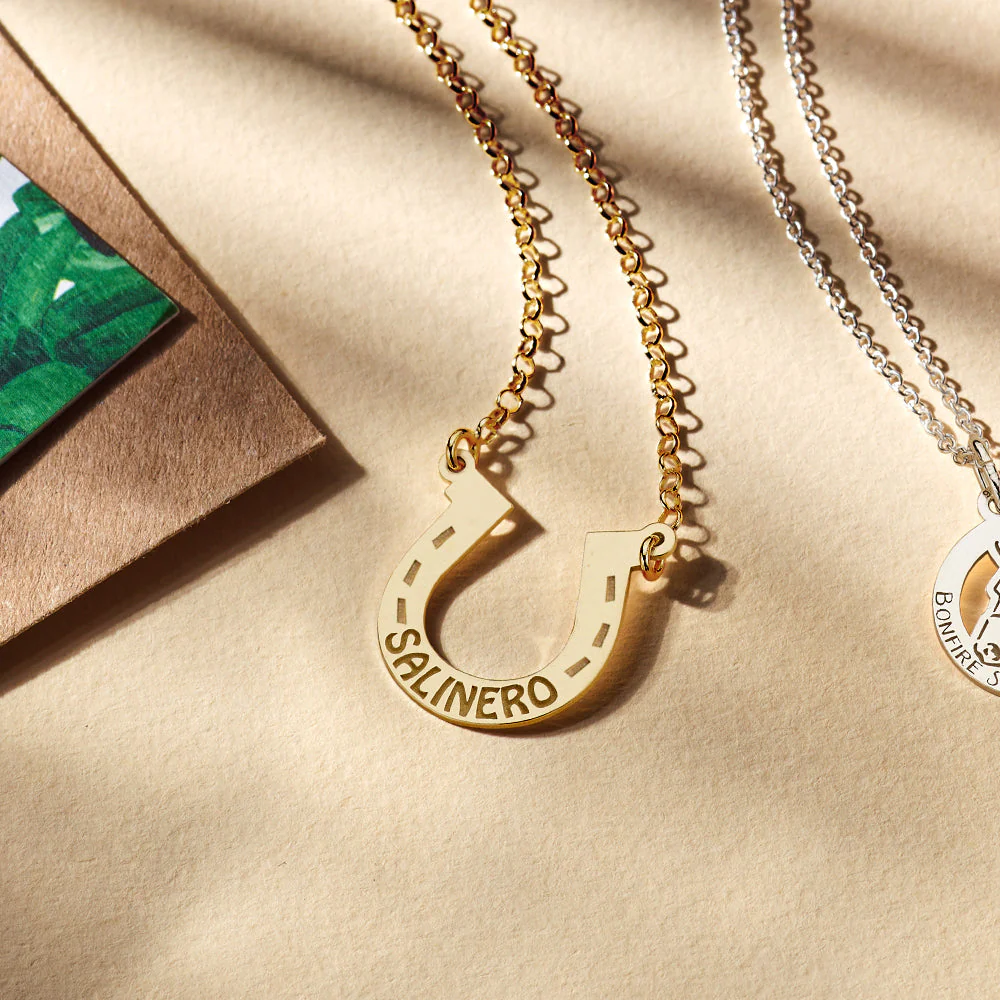 Personalized Horseshoe Name Necklace - Image 9