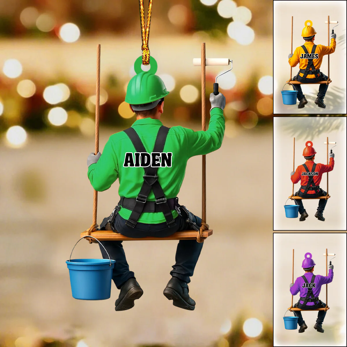 Personalized House Painter Ornament, Painter Dad Gift - Image 5