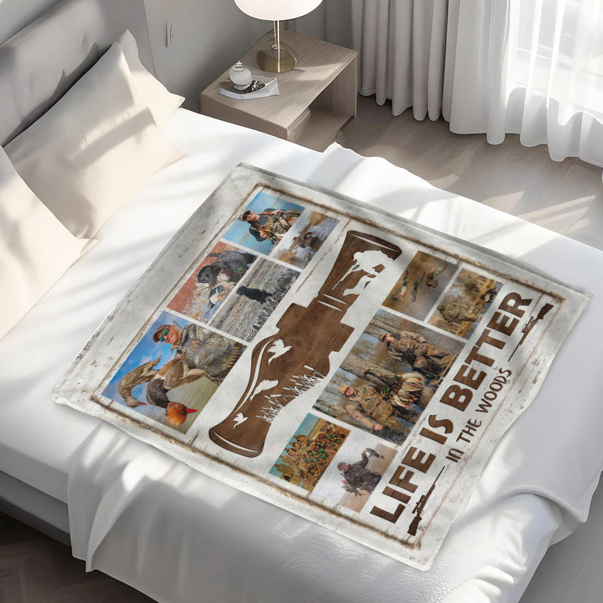 Personalized Hunting Photo Collage Blanket,Hunting Memories Gift For Hunters - Image 3