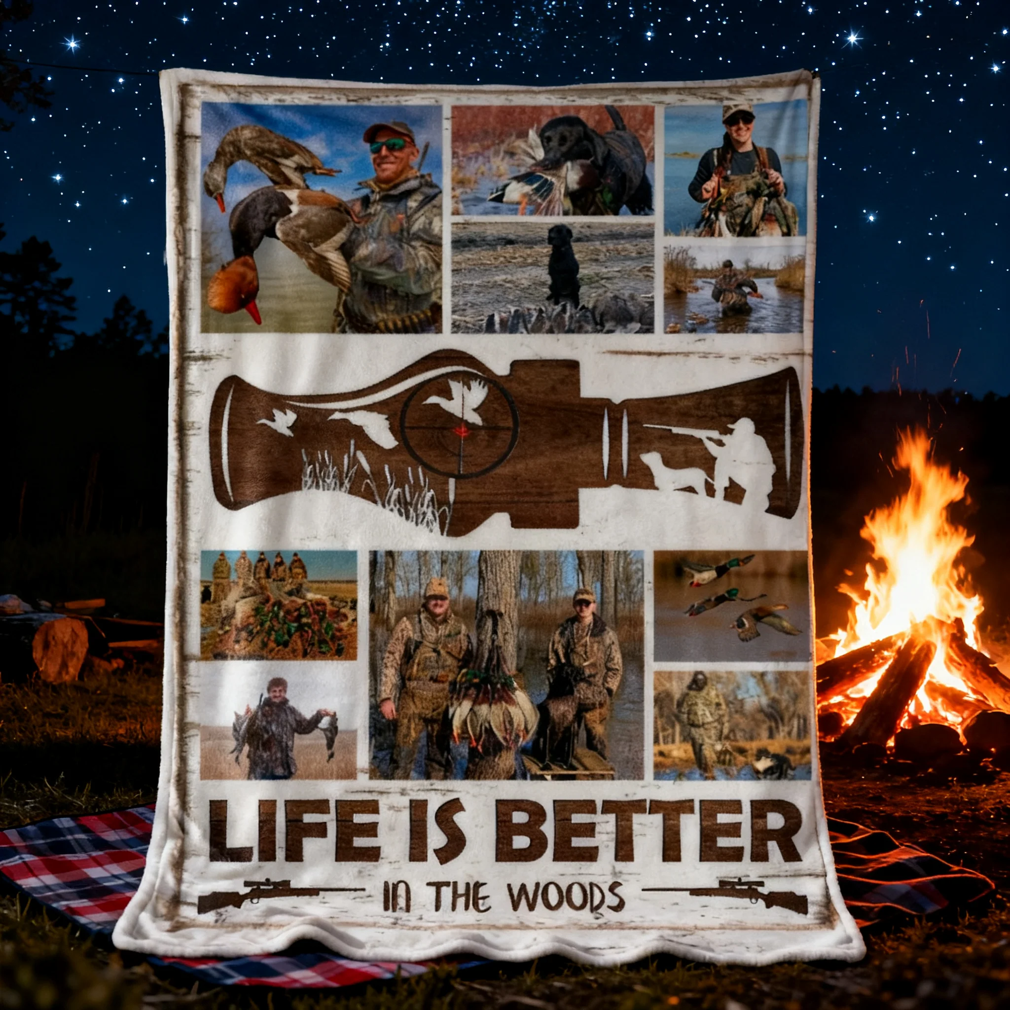 Personalized Hunting Photo Collage Blanket,Hunting Memories Gift For Hunters - Image 6