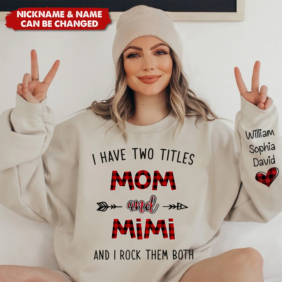 Personalized I have two titles Mom and grandma caro xmas Sweatshirt - Image 2
