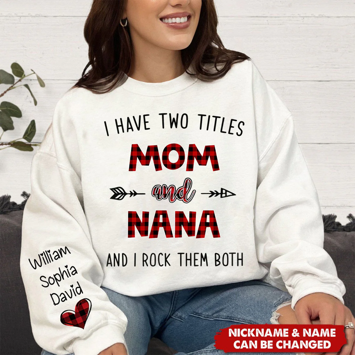 Personalized I have two titles Mom and grandma caro xmas Sweatshirt - Image 3
