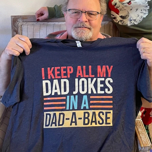 Personalized I Keep All My Dad Jokes In A Dad-a-base T-shirt - Image 3