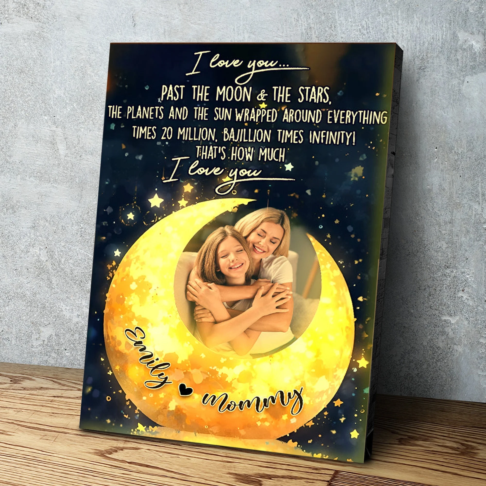 Personalized I Love You Past The Moon Canvas - Image 4