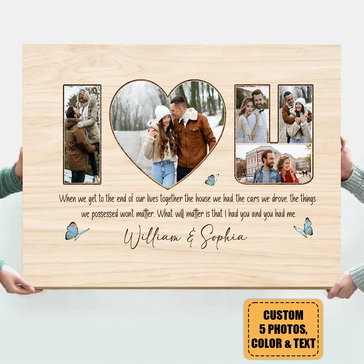 Personalized I Love You Photo Canvas/Poster, Perfect Gifts For Couples, Anniversary, Valentine - Image 3