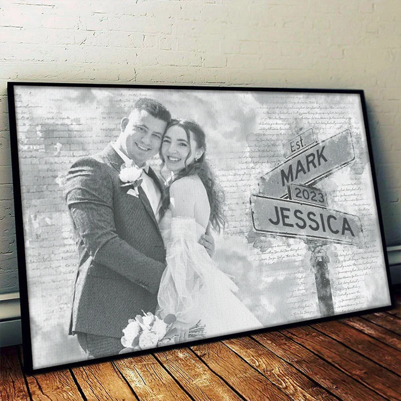 Personalized I Love You Sign Couple Est Photo Poster - Image 2
