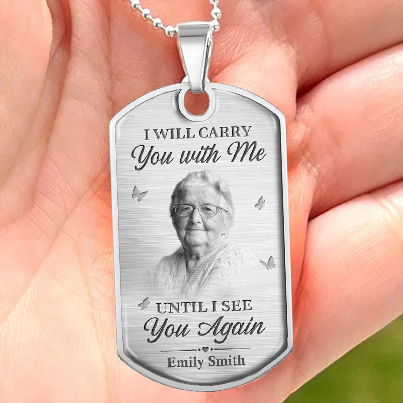 Personalized I Will Carry You With Me Memorial Necklace - Image 2