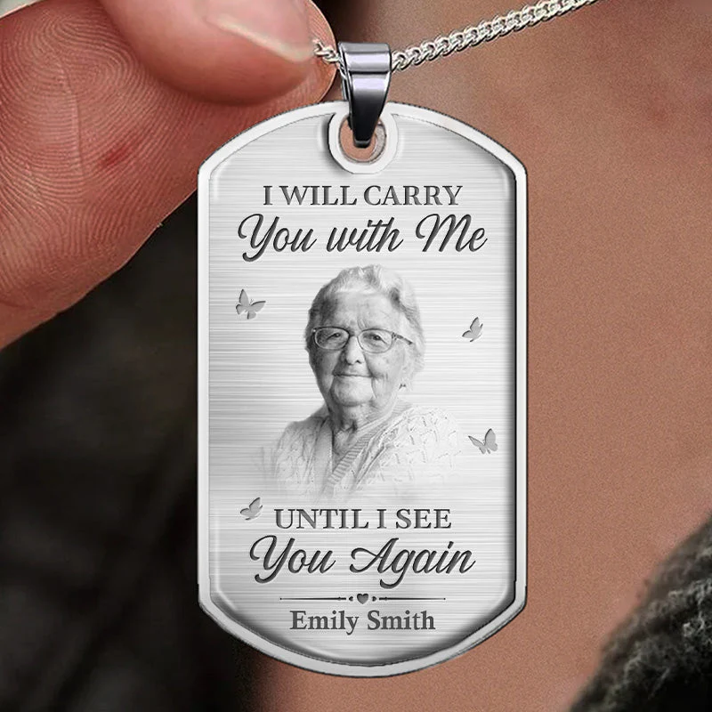 Personalized I Will Carry You With Me Memorial Necklace - Image 3