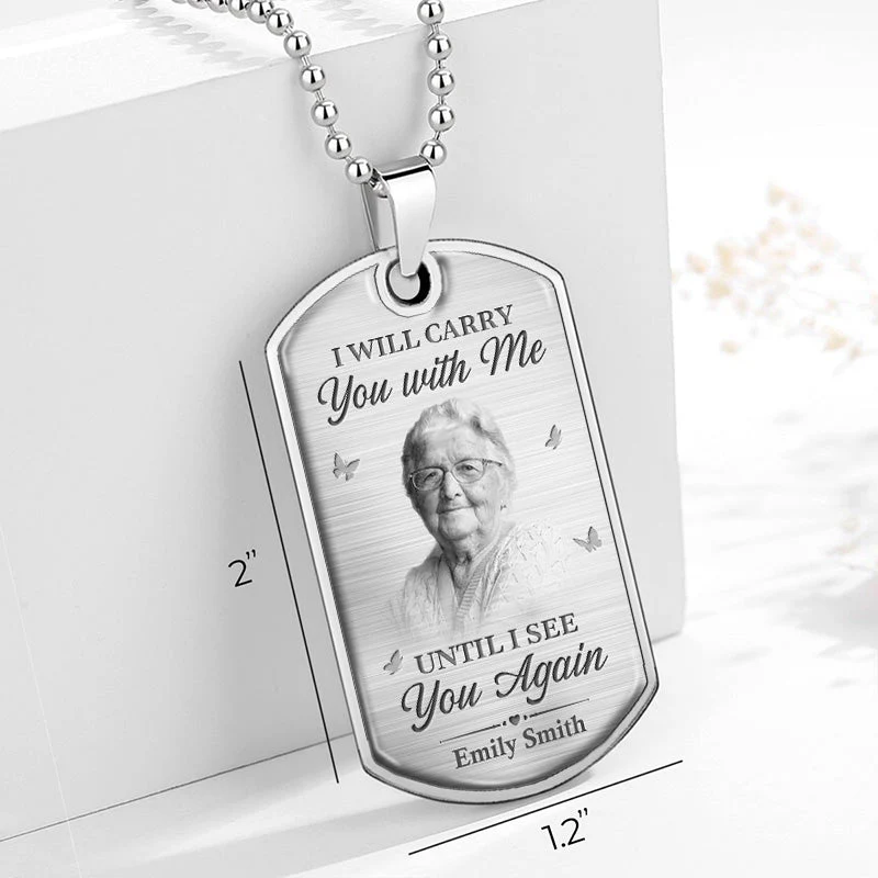 Personalized I Will Carry You With Me Memorial Necklace - Image 4