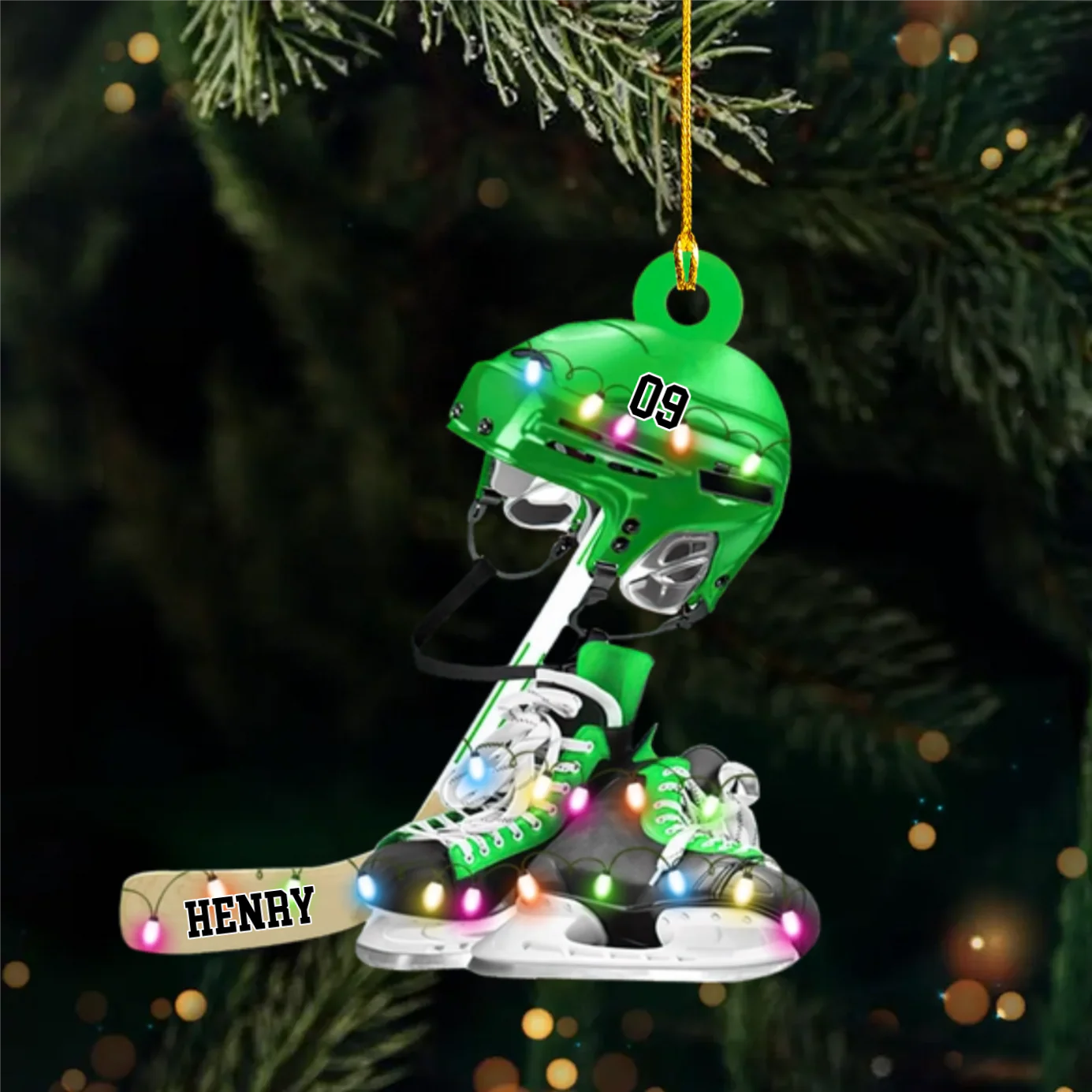 Personalized Ice Hockey Ornament, Gift For Ice Hockey Players - Image 3