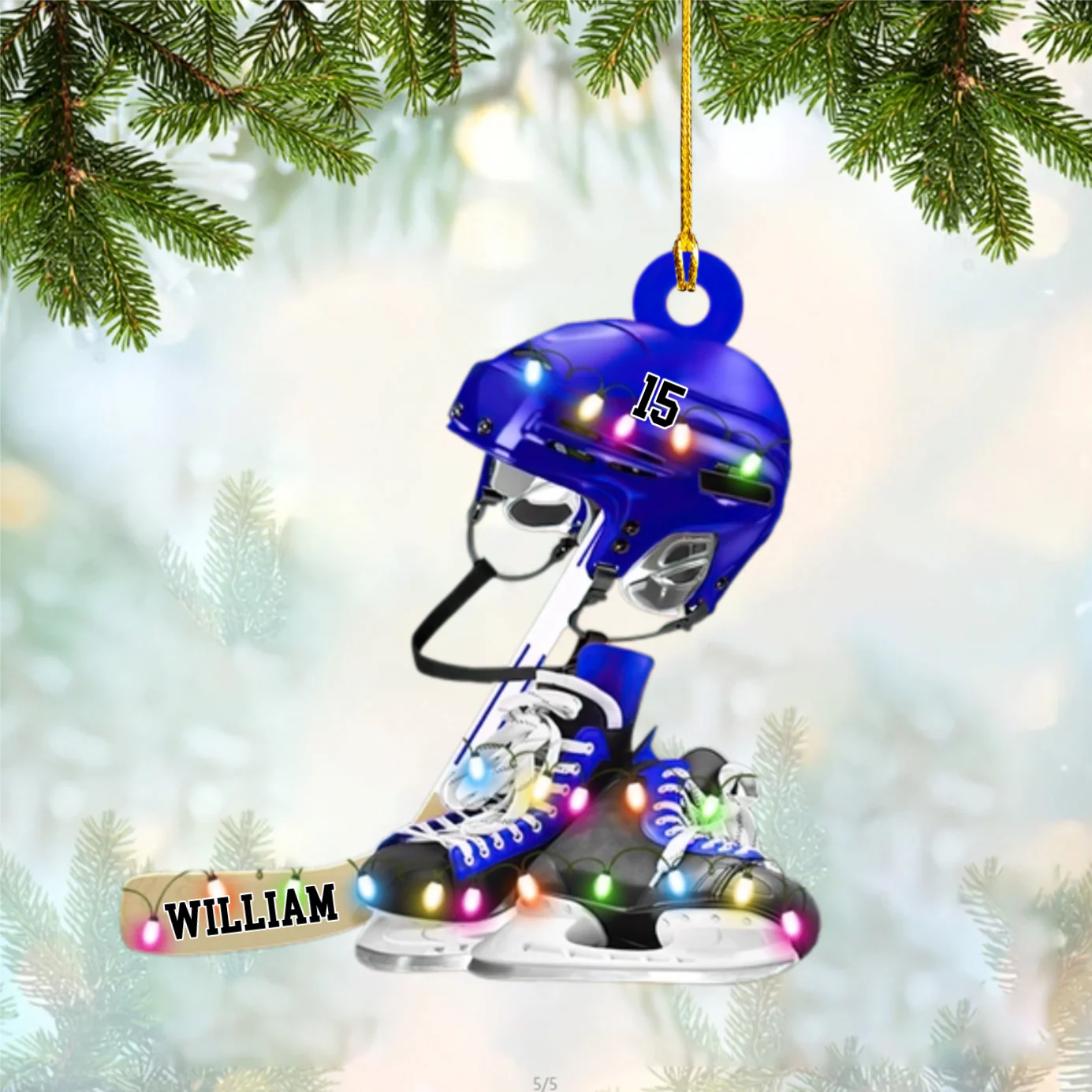 Personalized Ice Hockey Ornament, Gift For Ice Hockey Players - Image 5