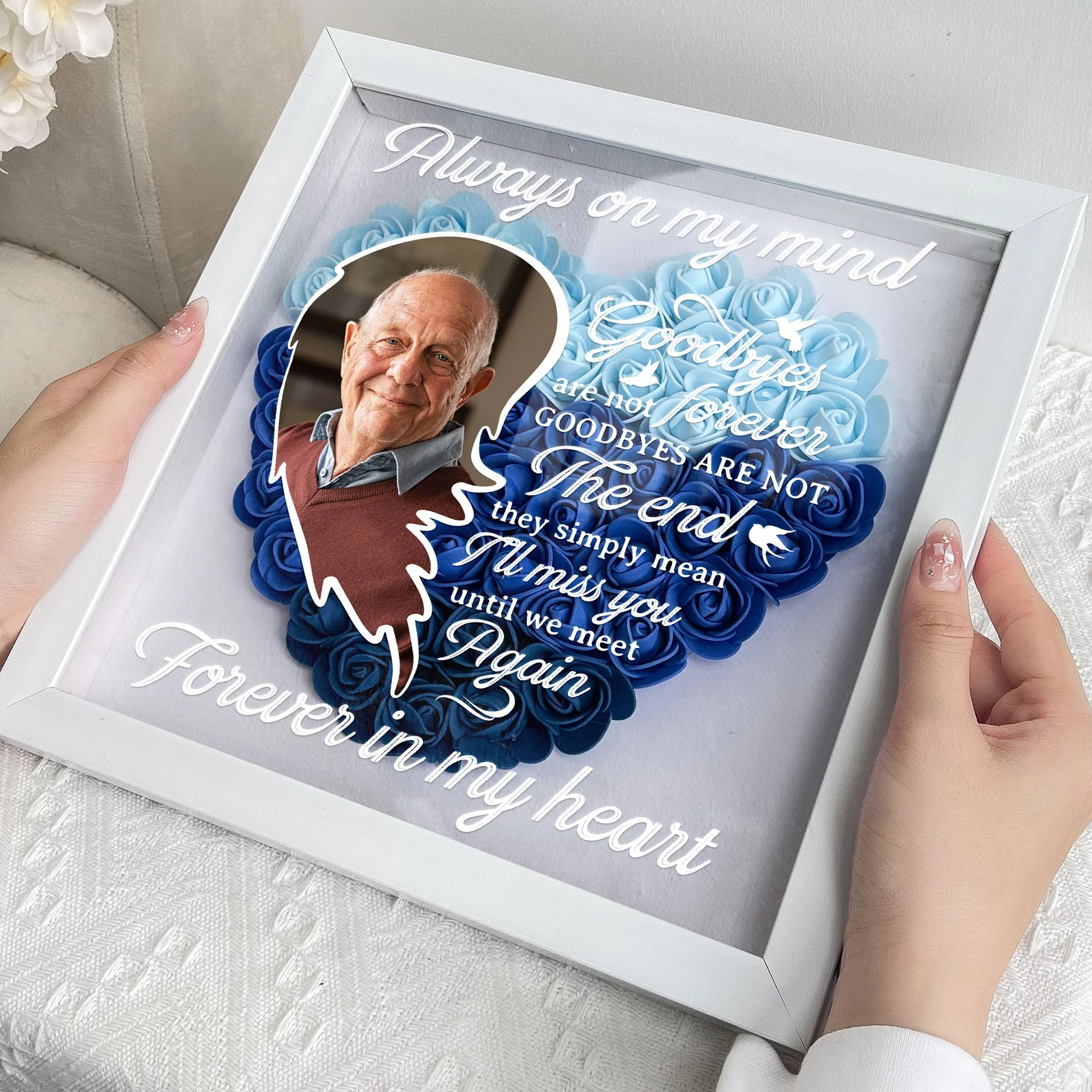 Personalized I'll Miss You Until We Meet Again Flower Shadow Box - Image 2