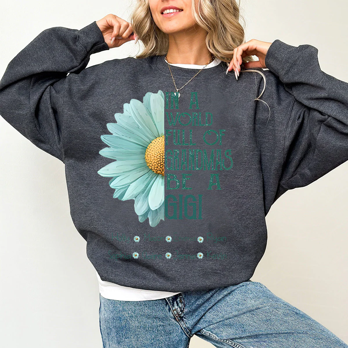 Personalized In a World Full Of Grandmas Be A Mimi Sweatshirt - Image 4