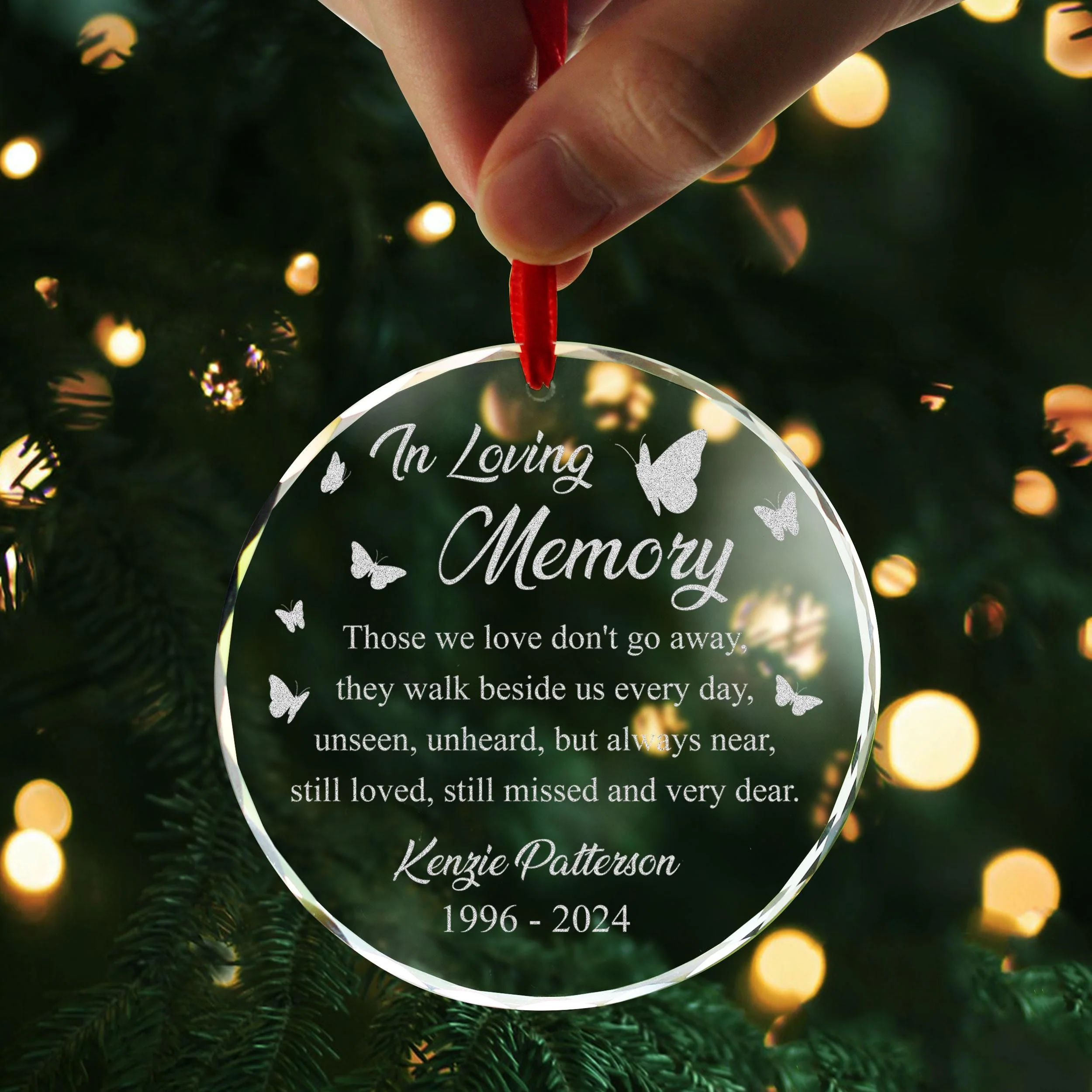 Personalized In Loving Memory Glass Ornament - Image 2