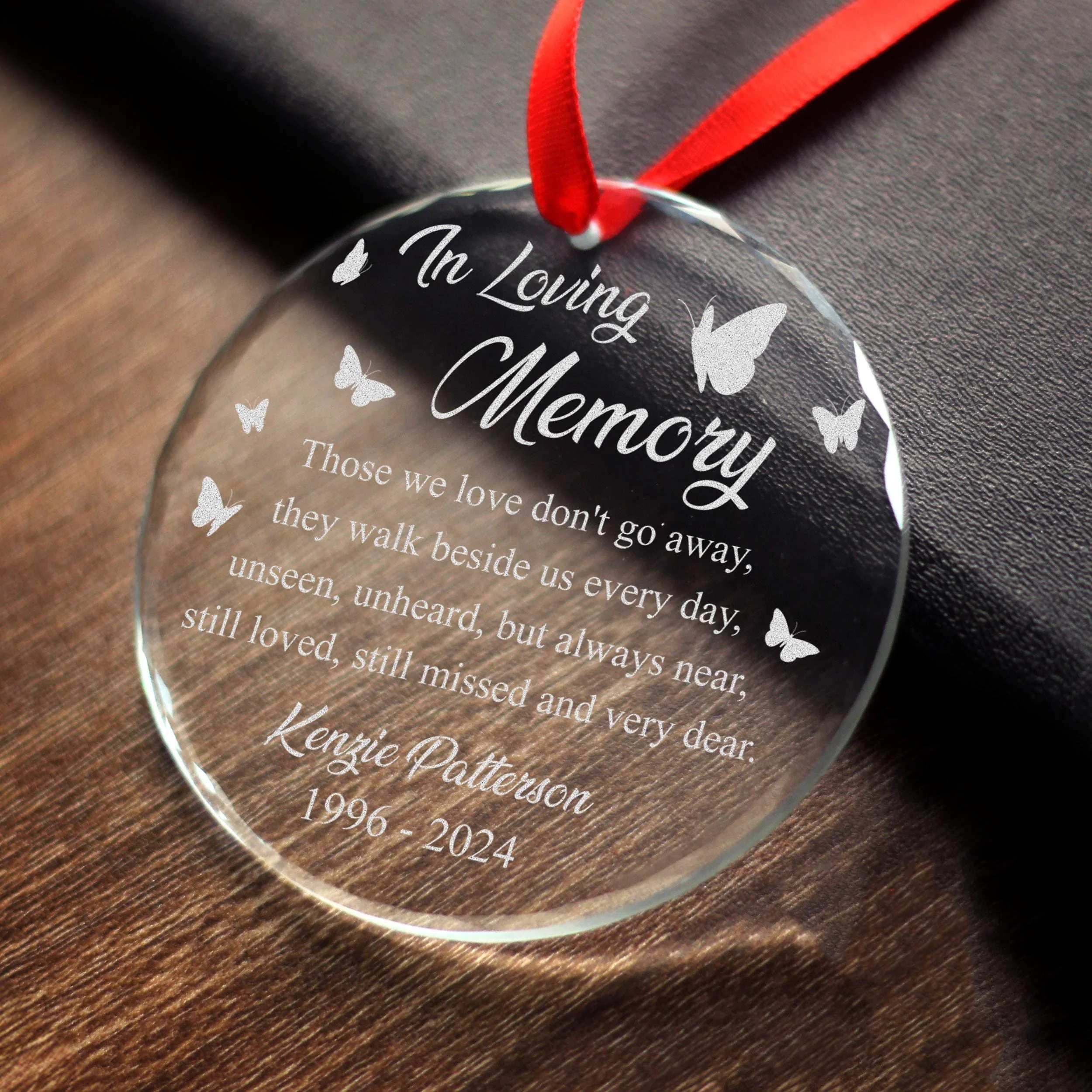 Personalized In Loving Memory Glass Ornament - Image 3