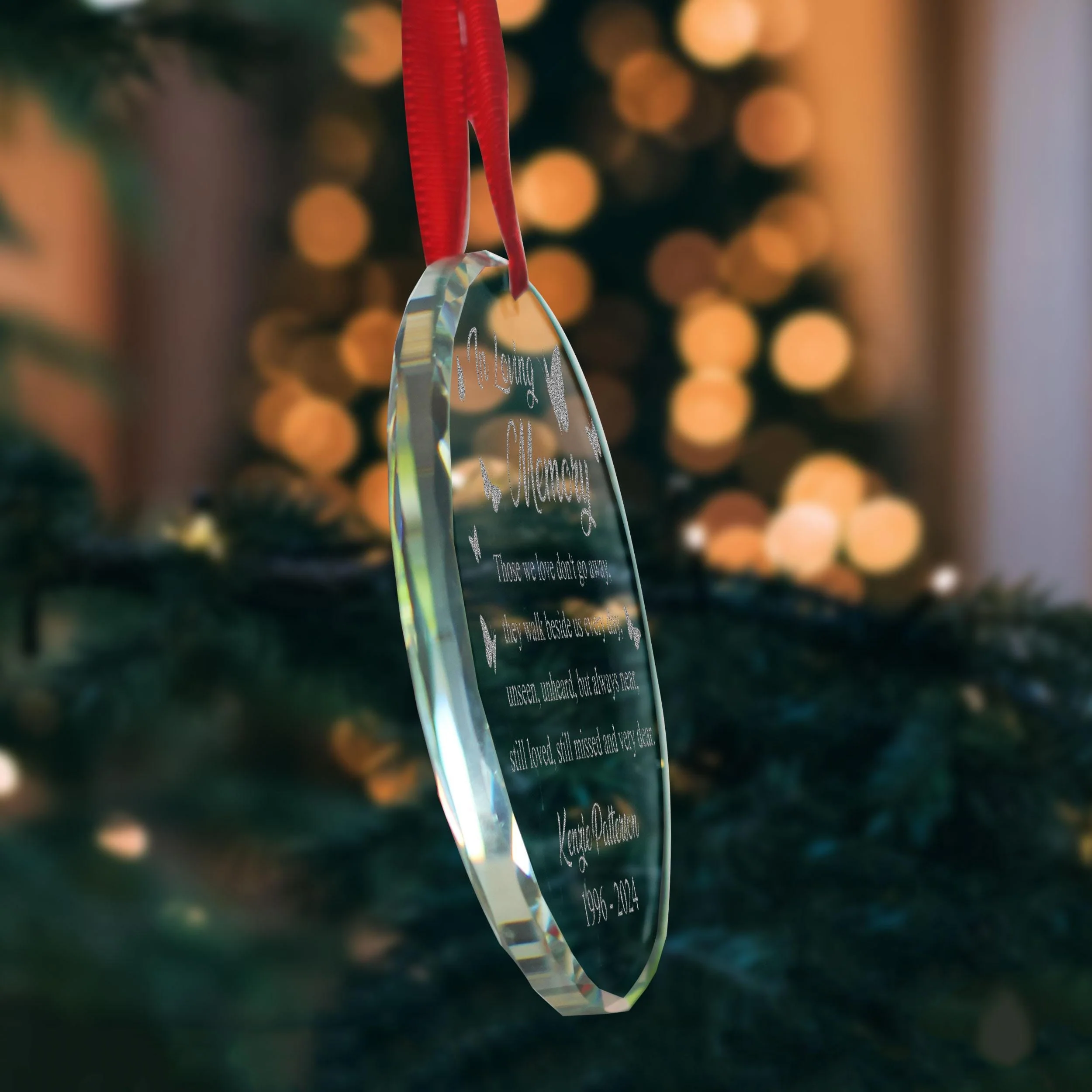 Personalized In Loving Memory Glass Ornament - Image 4
