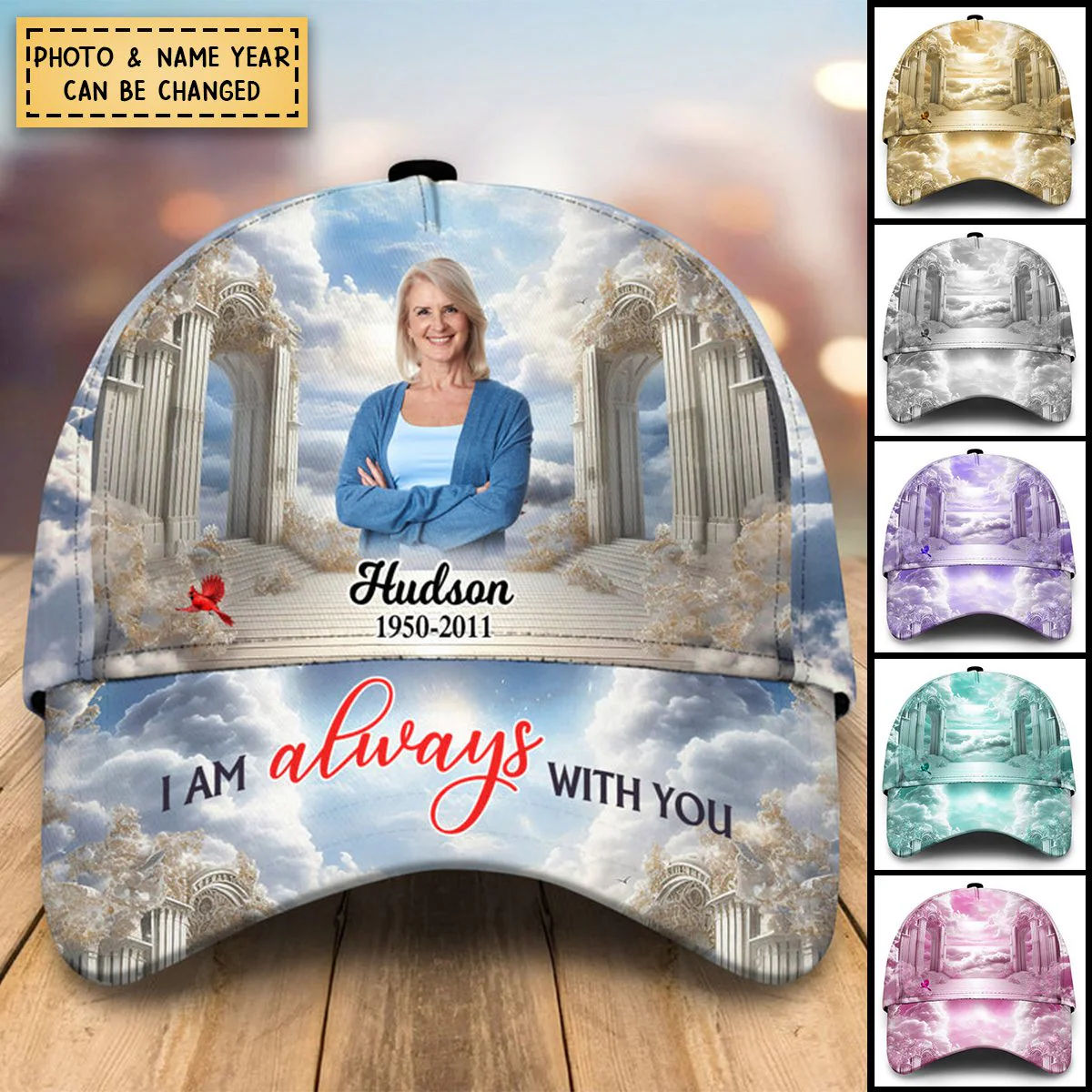 Personalized In Loving Memory Heaven Gate Sky Cap - Image 5