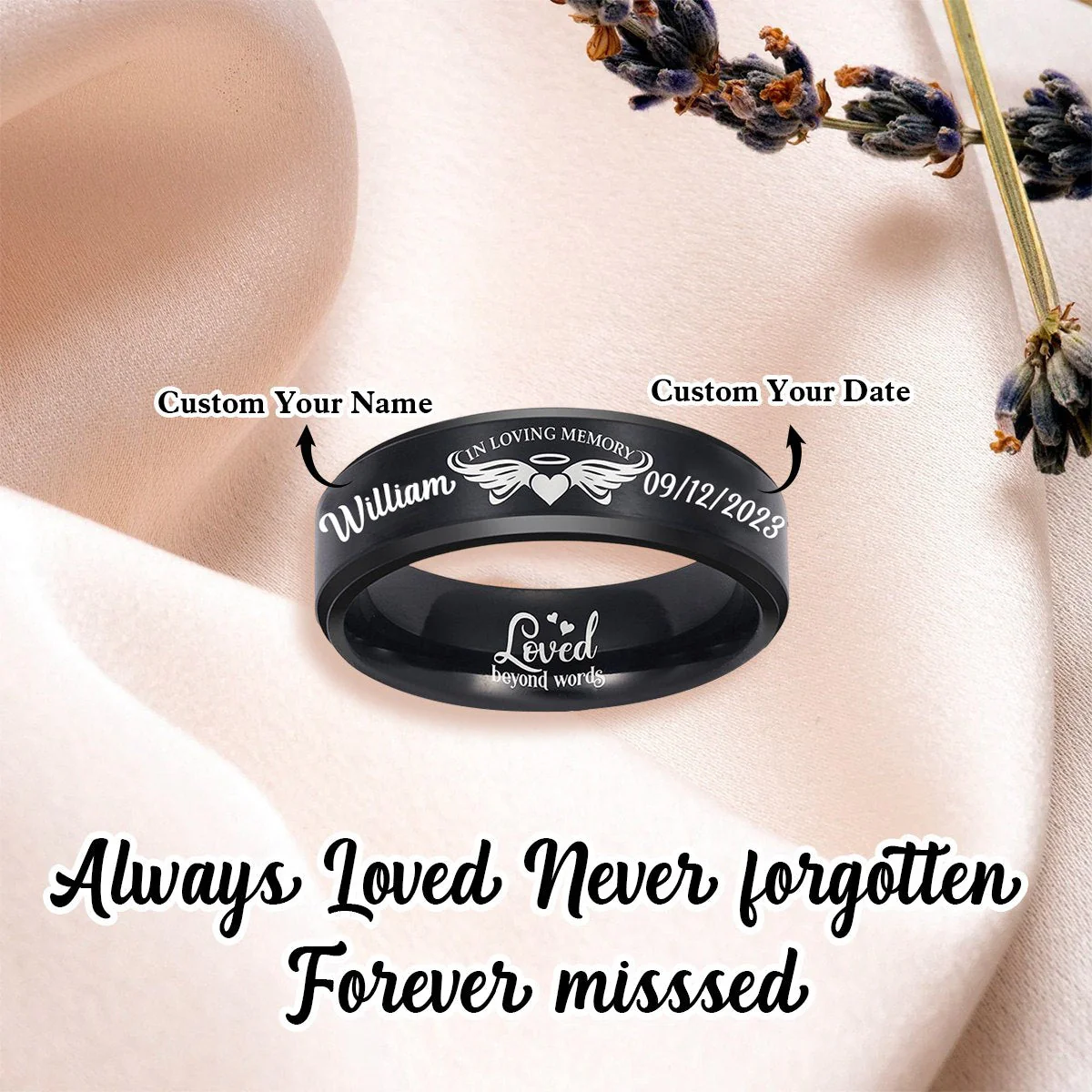 Personalized in loving memory keepsake Ring - Image 3