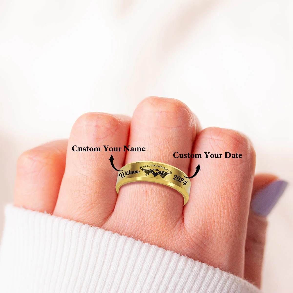 Personalized in loving memory keepsake Ring - Image 4