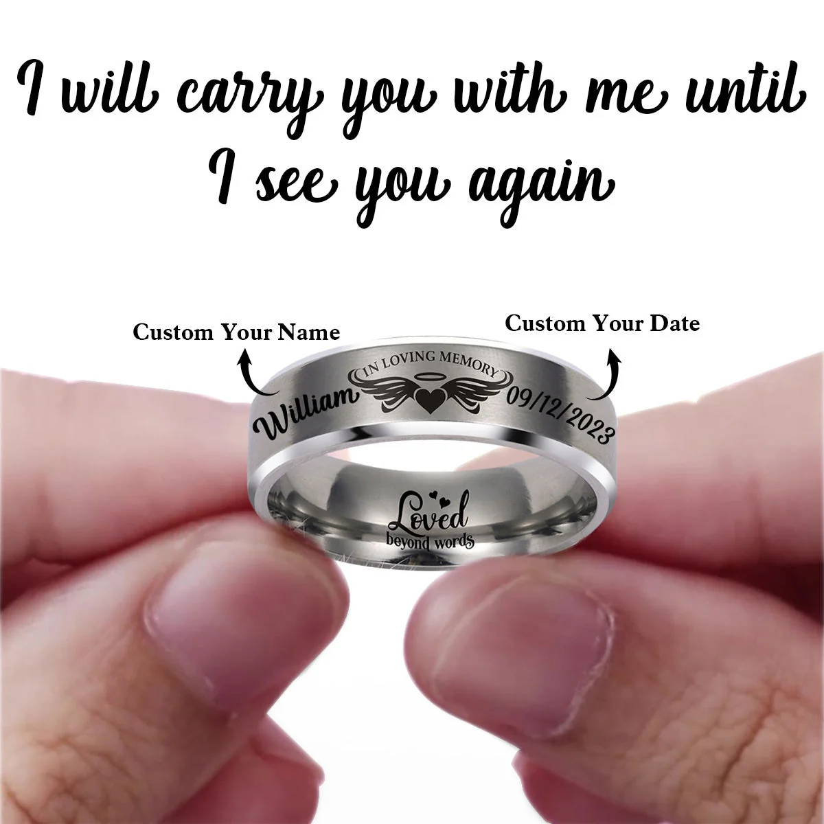 Personalized in loving memory keepsake Ring - Image 6
