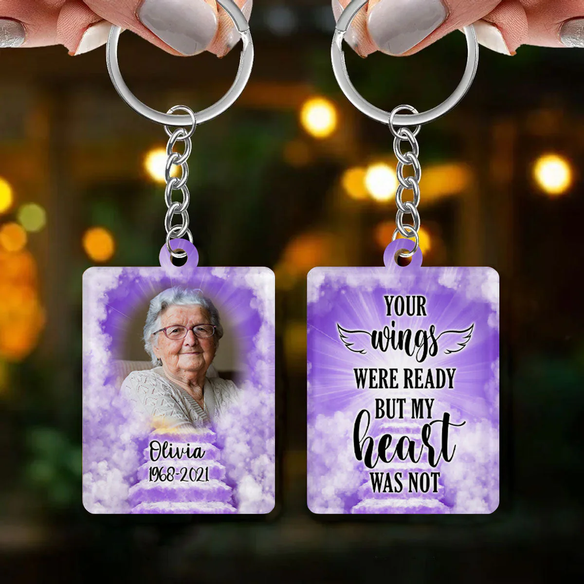 Personalized In Loving Memory Loved One Memorial Cardinal Keychain - Image 5