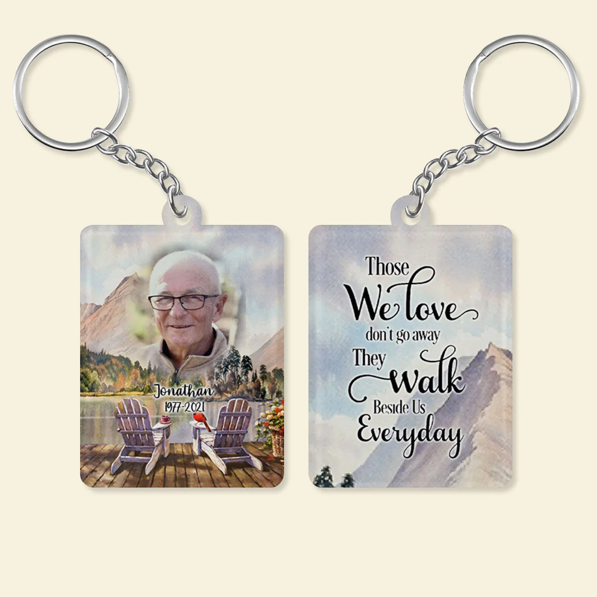 Personalized In Loving Memory Loved One Memorial Cardinal Keychain - Image 7
