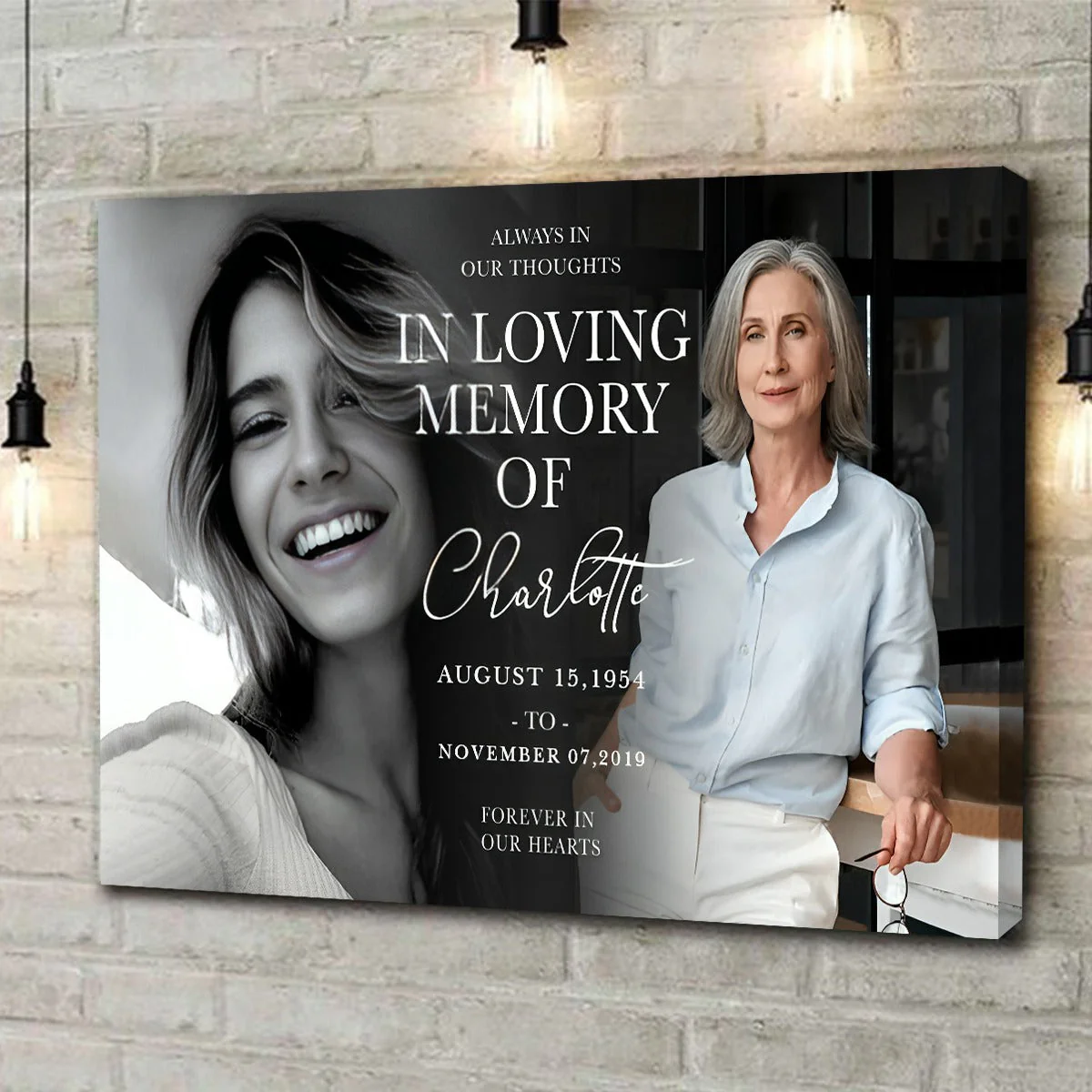 Personalized In Loving Memory Memorial Photo Canvas Poster - Image 2