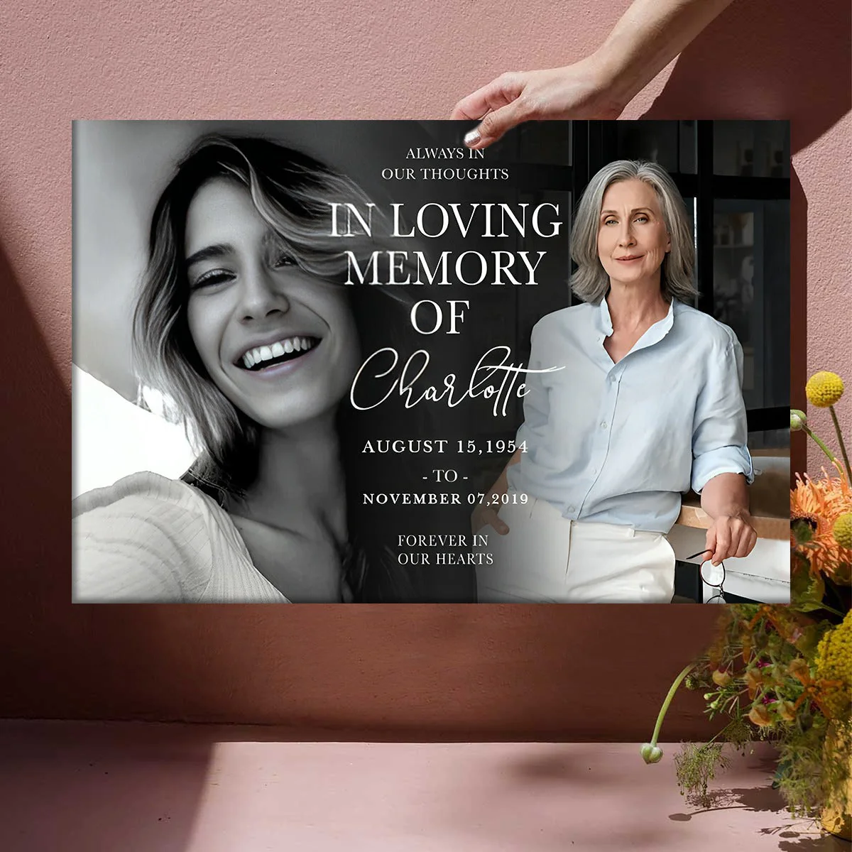 Personalized In Loving Memory Memorial Photo Canvas Poster - Image 3