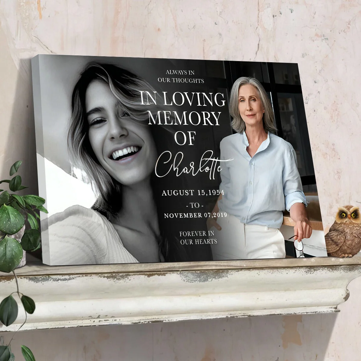 Personalized In Loving Memory Memorial Photo Canvas Poster - Image 4