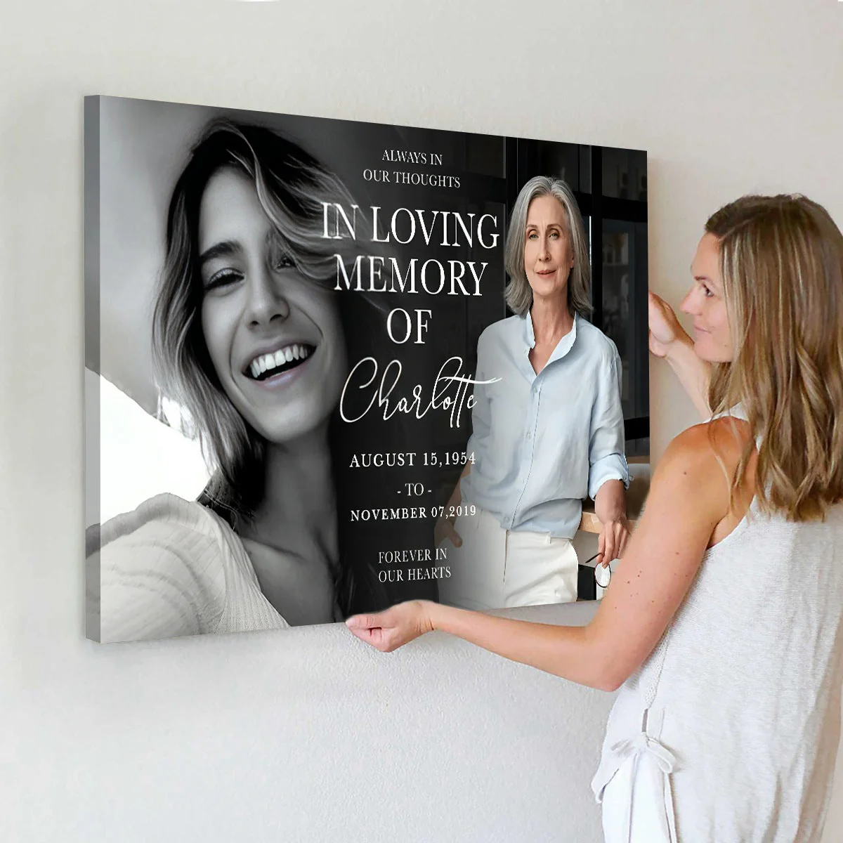 Personalized In Loving Memory Memorial Photo Canvas Poster - Image 6