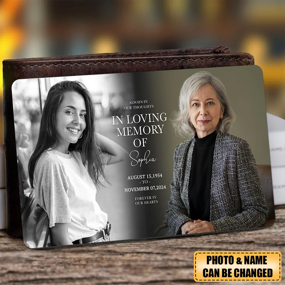 Personalized In Loving Memory Memorial Photo Wallet Card - Image 2
