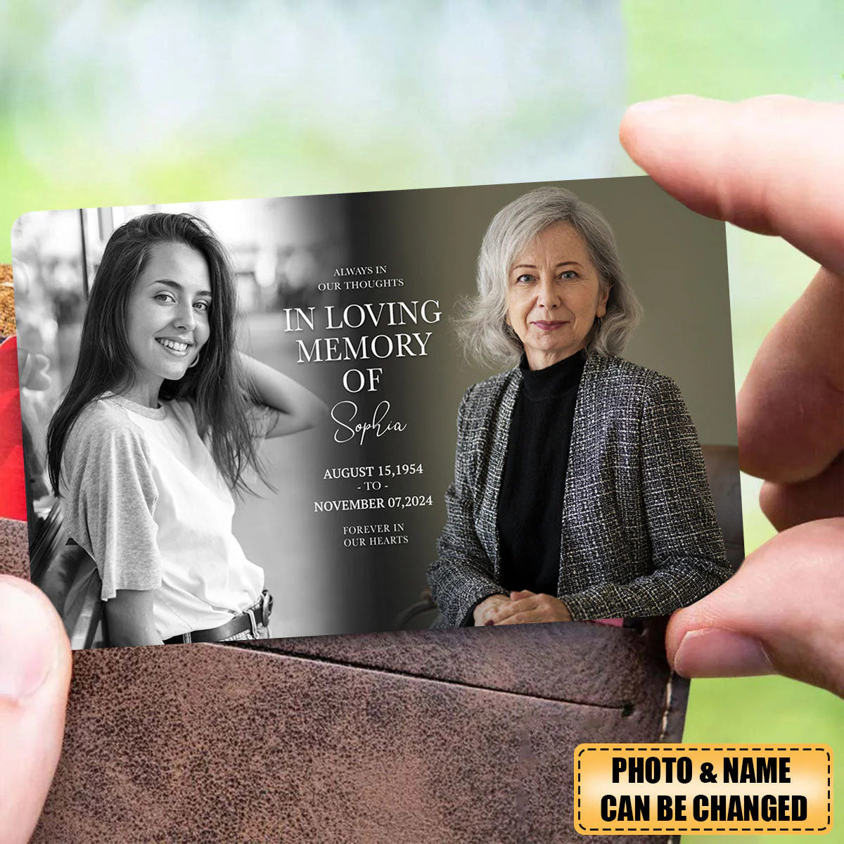Personalized In Loving Memory Memorial Photo Wallet Card - Image 3