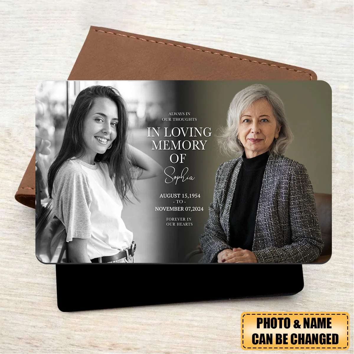 Personalized In Loving Memory Memorial Photo Wallet Card - Image 4