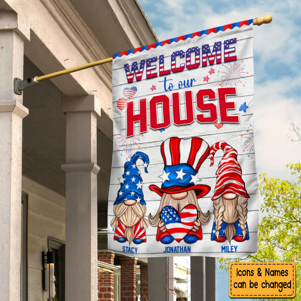 Personalized Independence Day Welcome To Our House Family Flag - Image 3