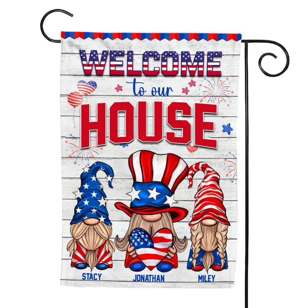 Personalized Independence Day Welcome To Our House Family Flag - Image 4
