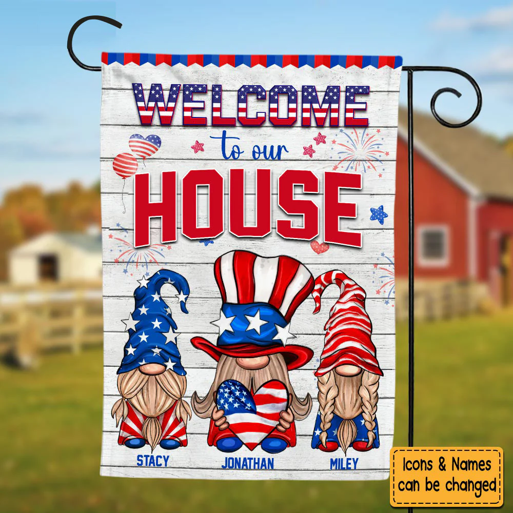 Personalized Independence Day Welcome To Our House Family Flag - Image 5