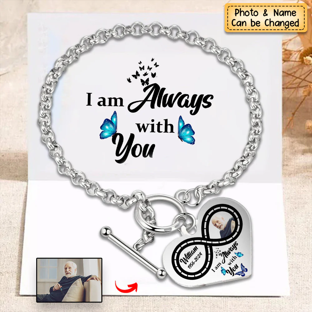 Personalized Infinite love Heart Bracelet - I'm Always With You - Memorial Gift - Image 2