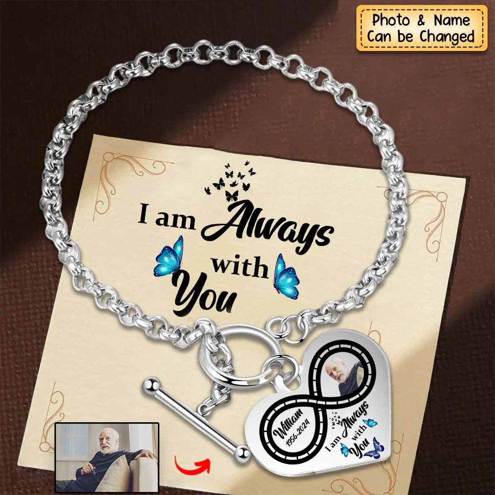 Personalized Infinite love Heart Bracelet - I'm Always With You - Memorial Gift - Image 3