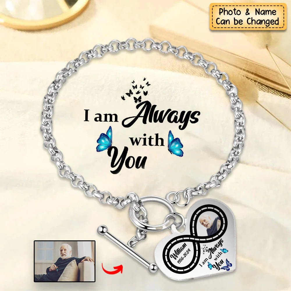 Personalized Infinite love Heart Bracelet - I'm Always With You - Memorial Gift - Image 4