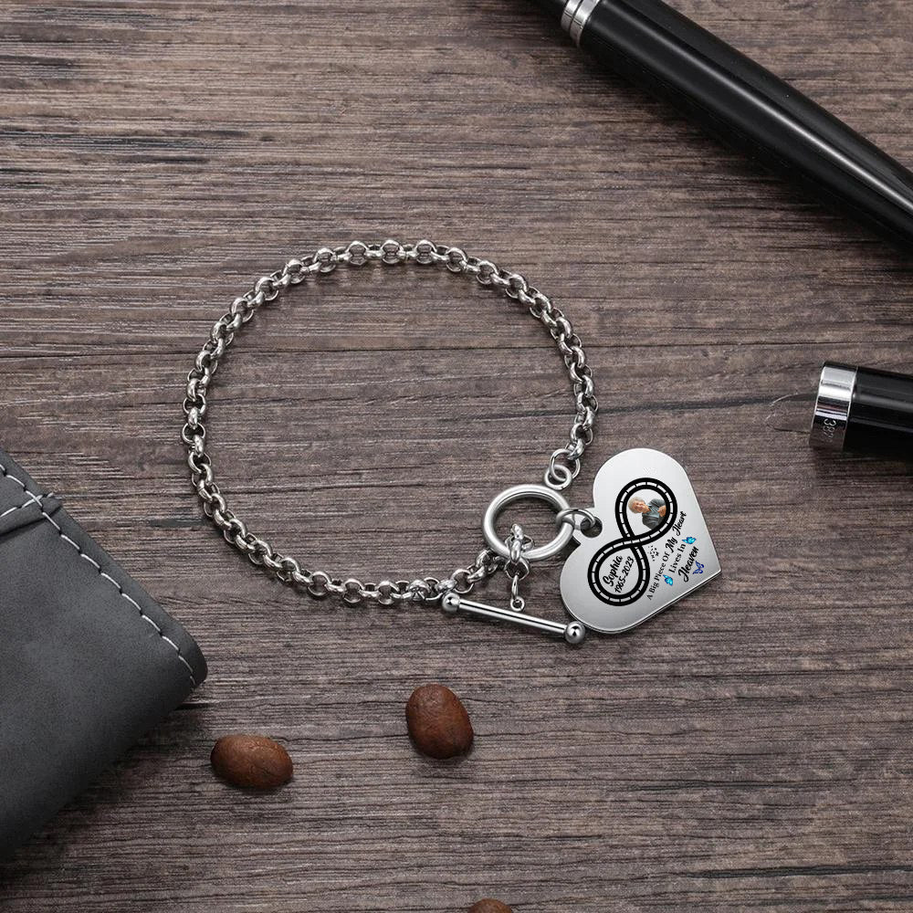 Personalized Infinite love Heart Bracelet - I'm Always With You - Memorial Gift - Image 5