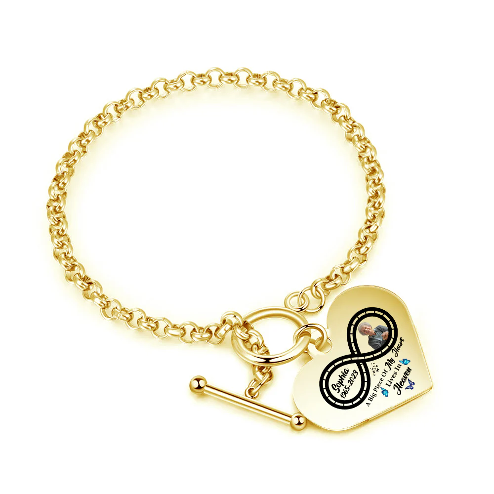 Personalized Infinite love Heart Bracelet - I'm Always With You - Memorial Gift - Image 8