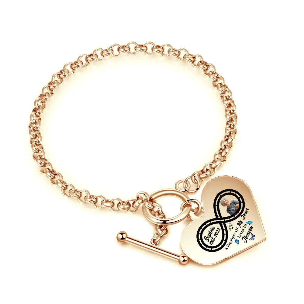 Personalized Infinite love Heart Bracelet - I'm Always With You - Memorial Gift - Image 9
