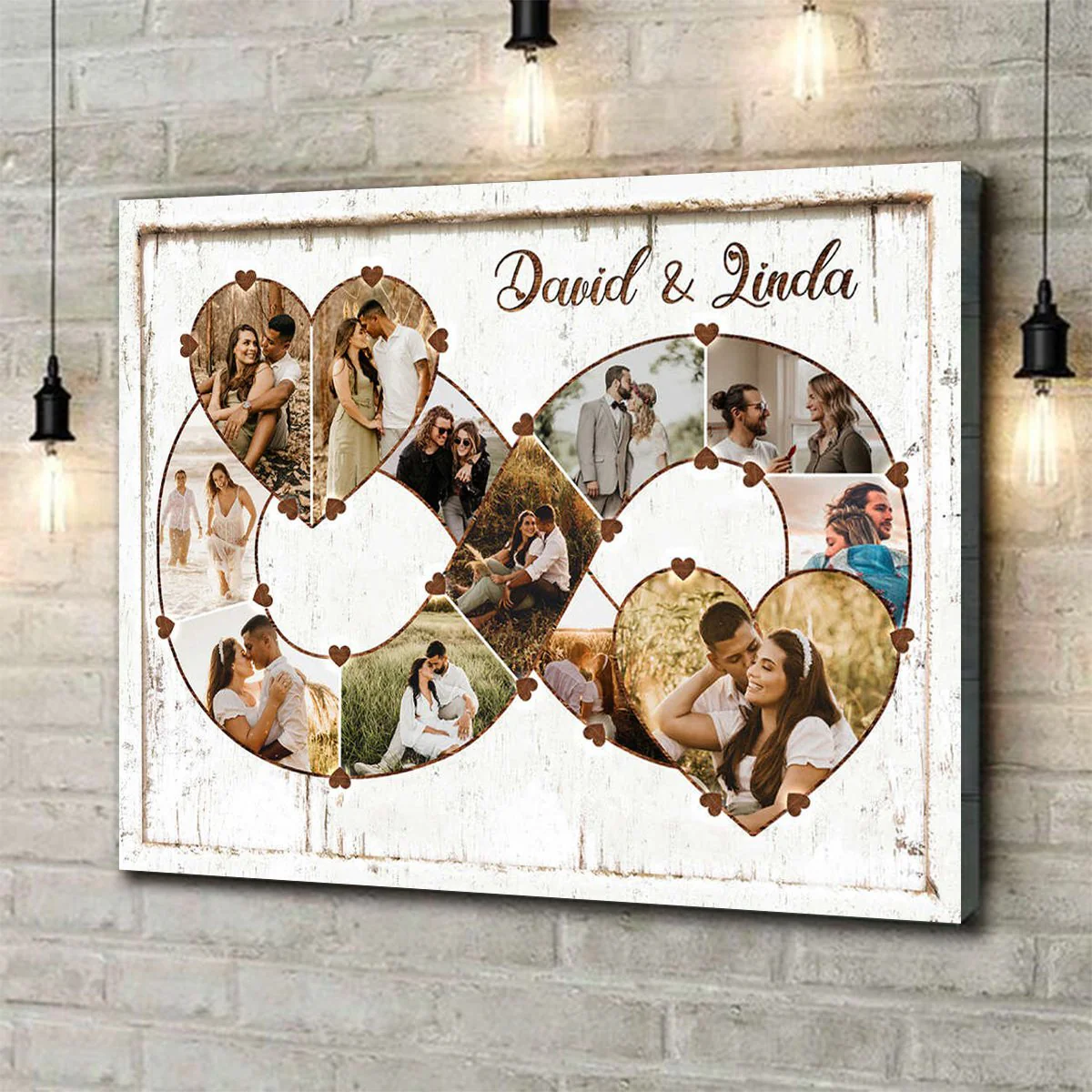 Personalized Infinity Love Photo Collage Canvas Poster for Couple,Anniversary,Valentine’s Day Gifts - Image 2