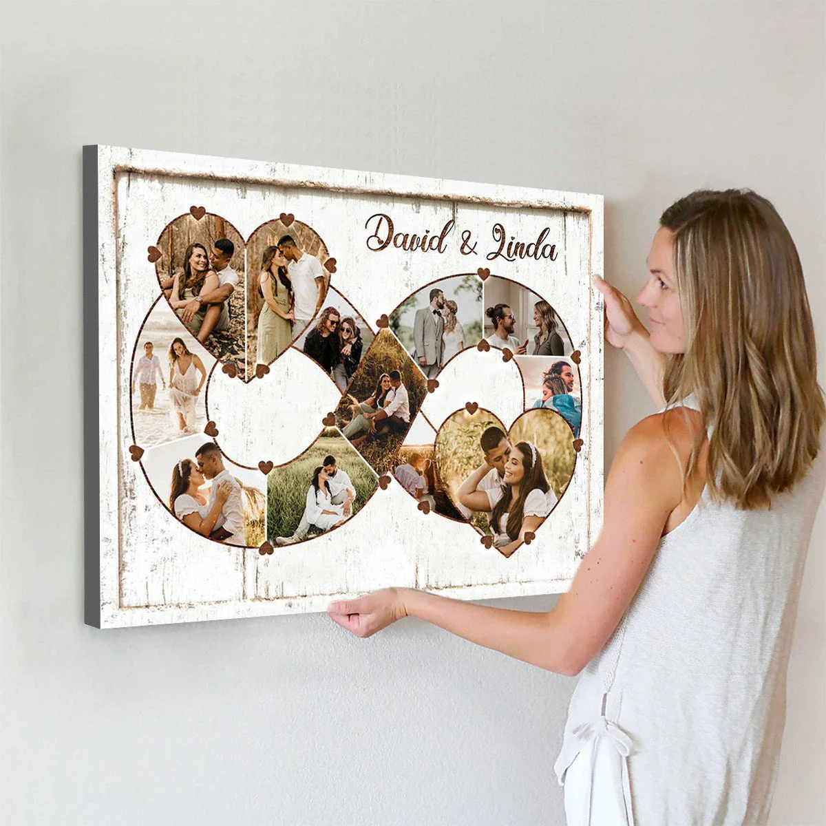 Personalized Infinity Love Photo Collage Canvas Poster for Couple,Anniversary,Valentine’s Day Gifts - Image 3
