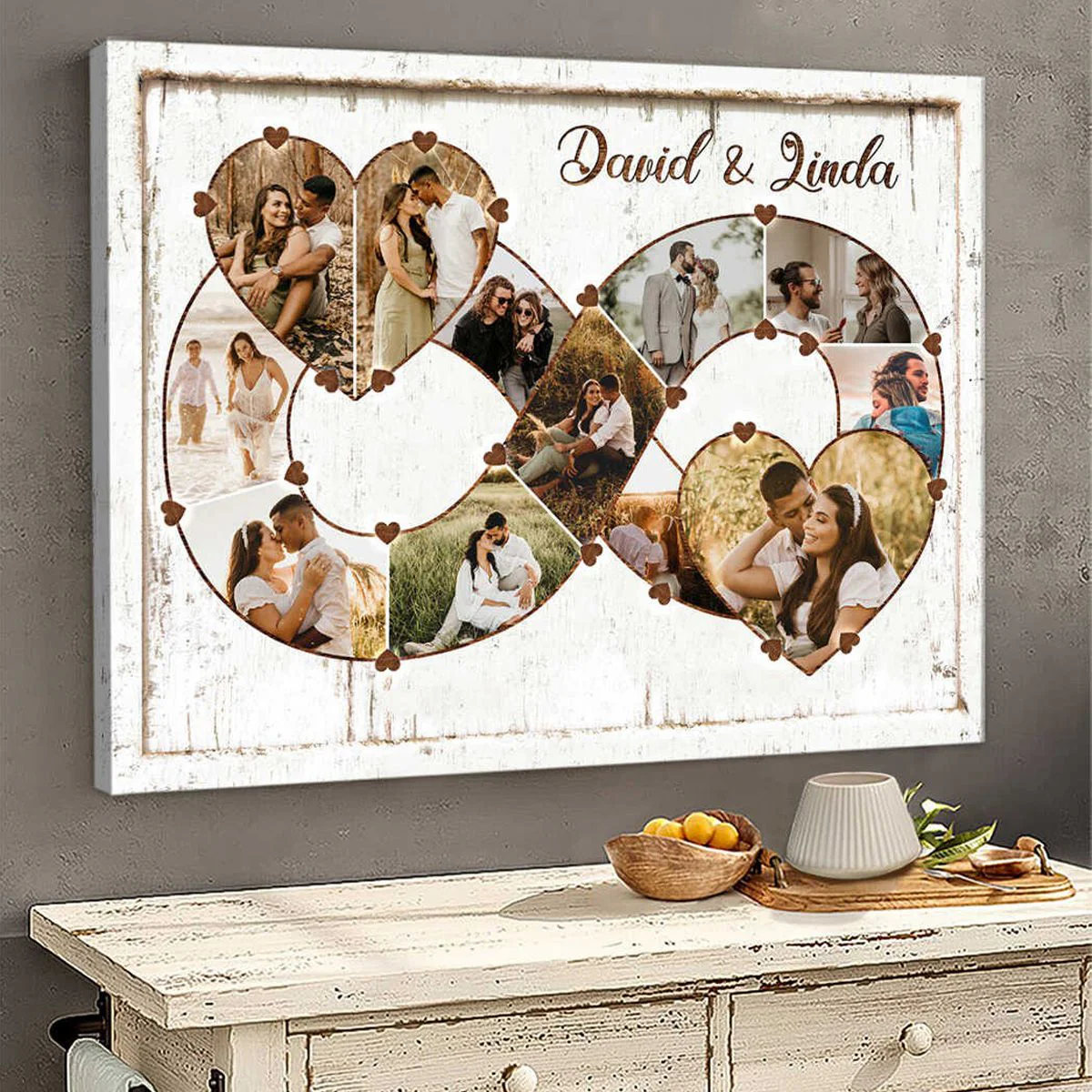 Personalized Infinity Love Photo Collage Canvas Poster for Couple,Anniversary,Valentine’s Day Gifts - Image 4