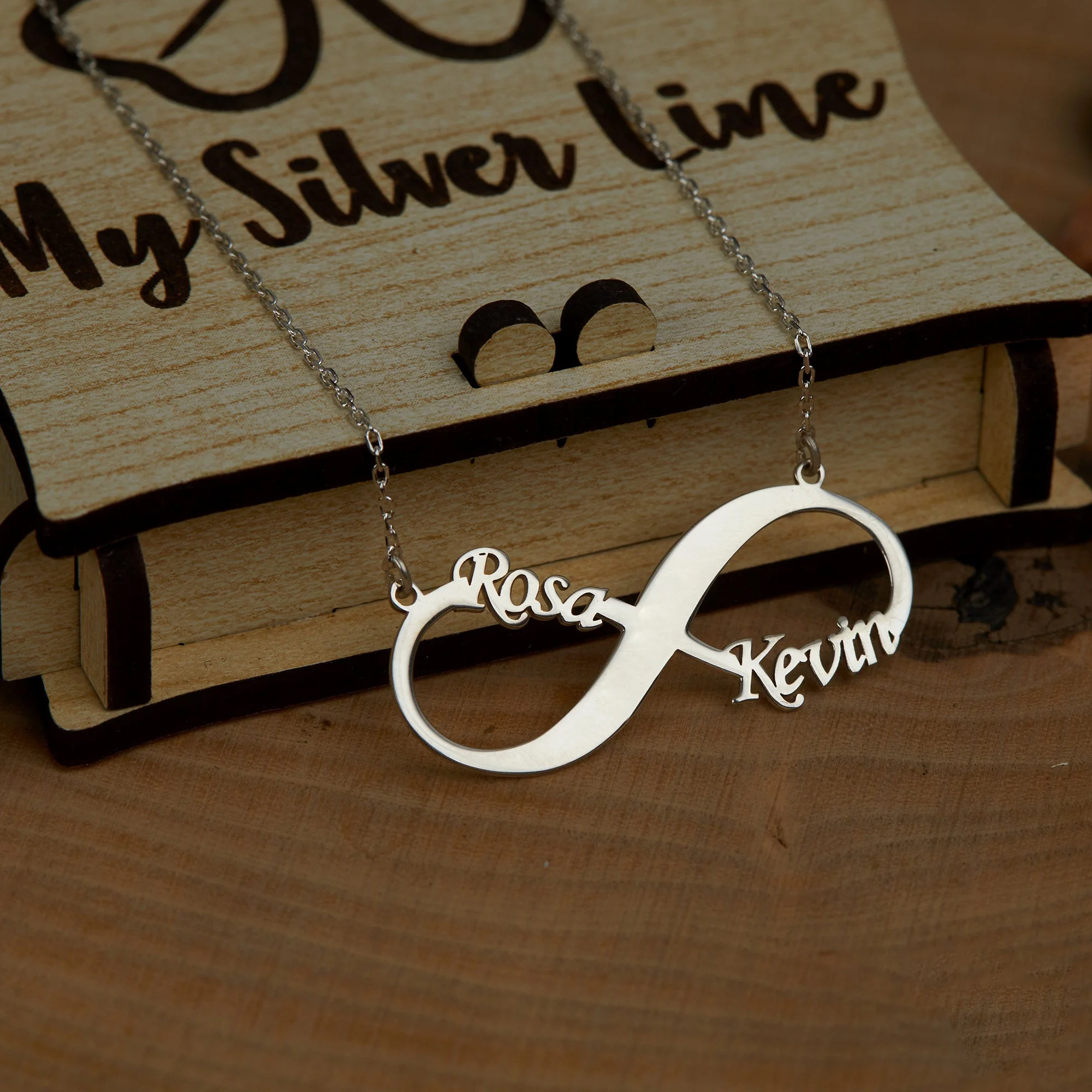 Personalized Infinity Name Necklace - Two Name Necklace - Image 10